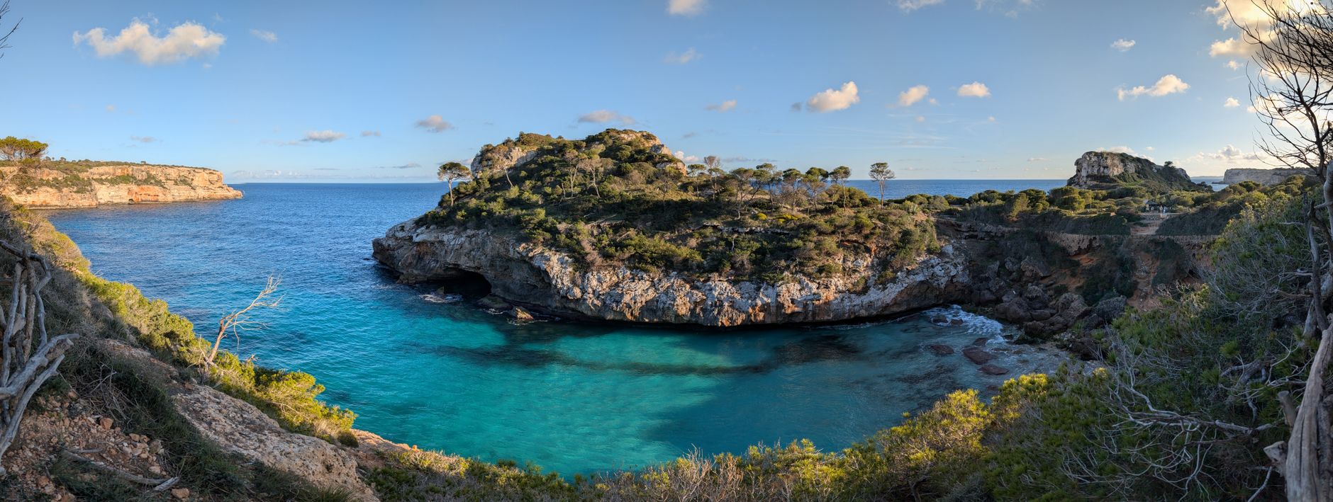 Mallorca - Spectacular view of the rocky coastline and clear blue sea in Mallorca, Spain.