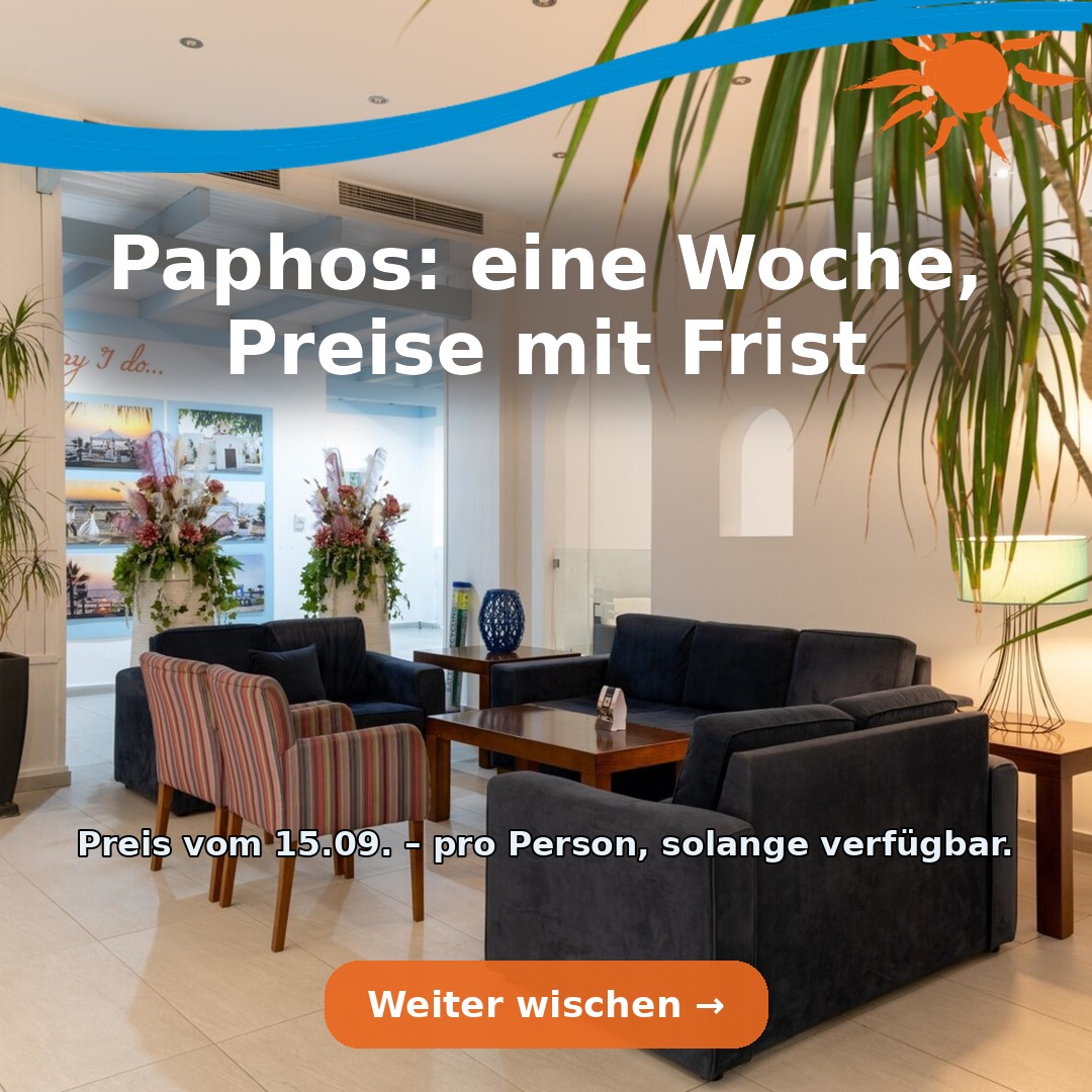 Paphos: eine Woche, Preise mit Frist